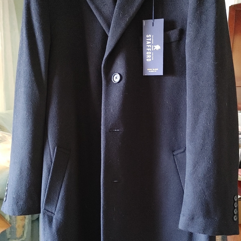 Men's Black Dress Top Coat